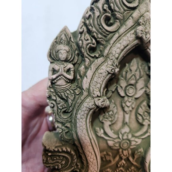 Southeastern Asian Sandstone Chofa or Kala Shrine 9" Tall by 6" Wide - Picture 9 of 13